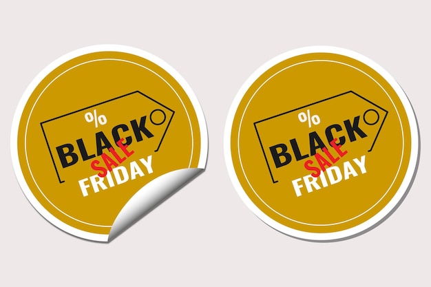 ilustración vectorial Viernes negro. Pegatinas