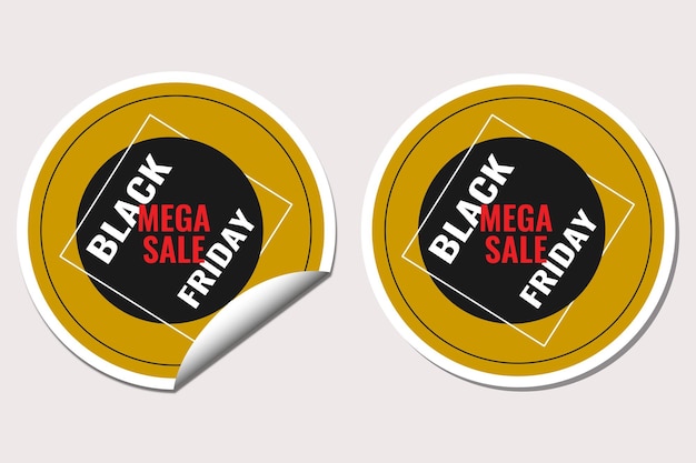 ilustración vectorial Viernes negro. Pegatinas