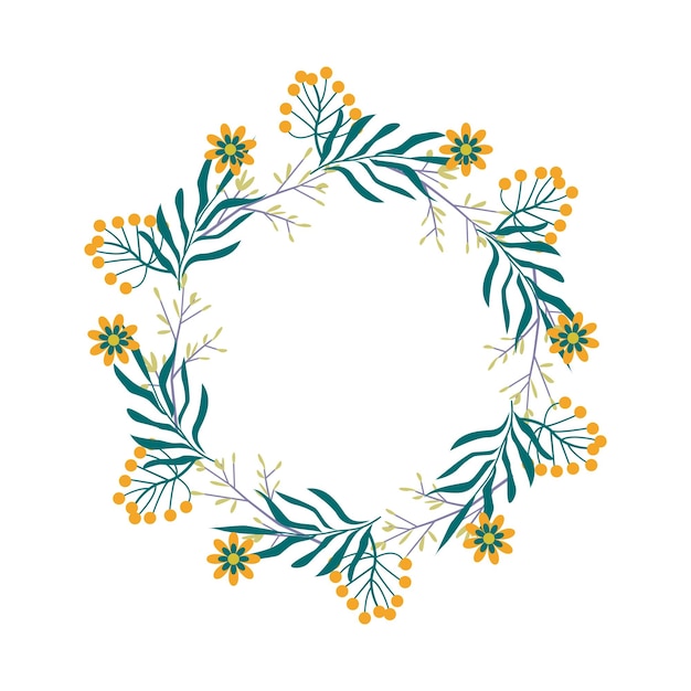 Ilustración vectorial de viñeta de marco floral