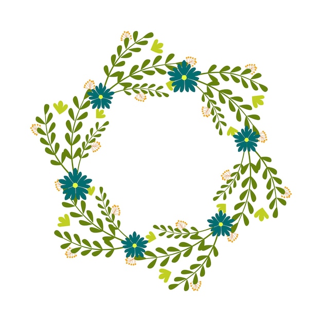 Ilustración vectorial de viñeta de marco floral