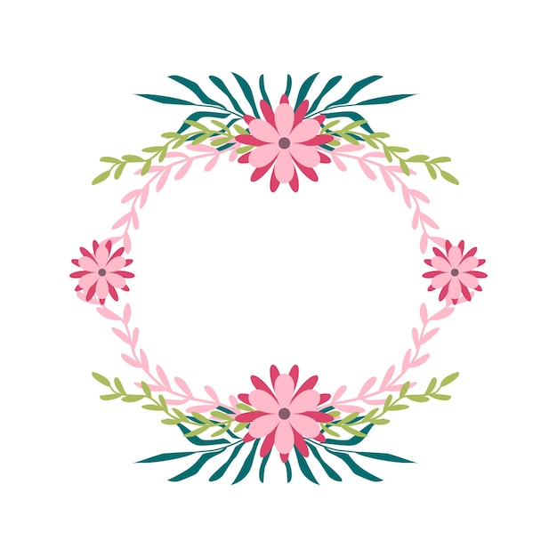 Ilustración vectorial de viñeta de marco floral