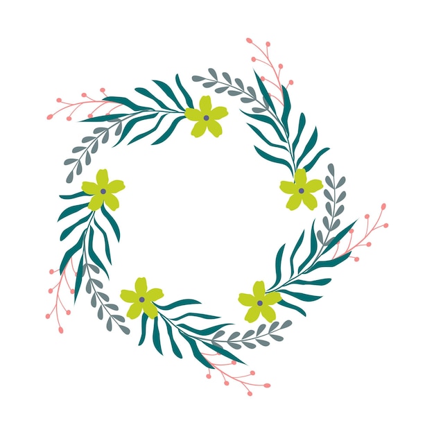 Ilustración vectorial de viñeta de marco floral