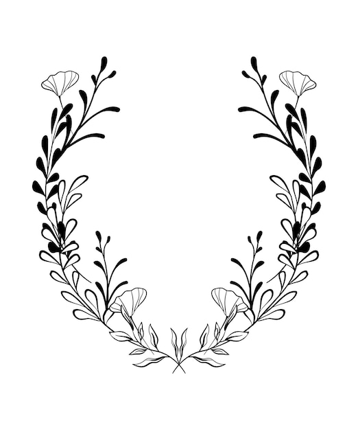 Vector ilustración vectorial de viñeta de marco floral