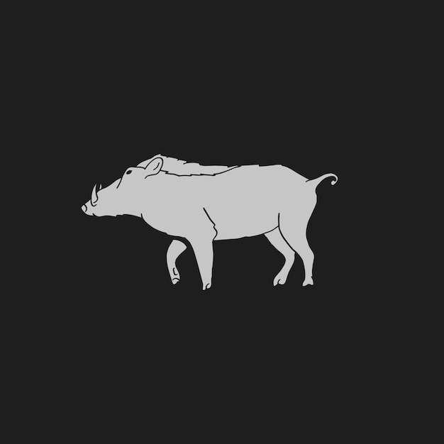 Ilustración vectorial vintage de un cerdo