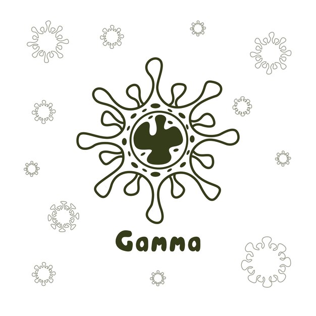 Ilustración vectorial del virus gamma para la educación