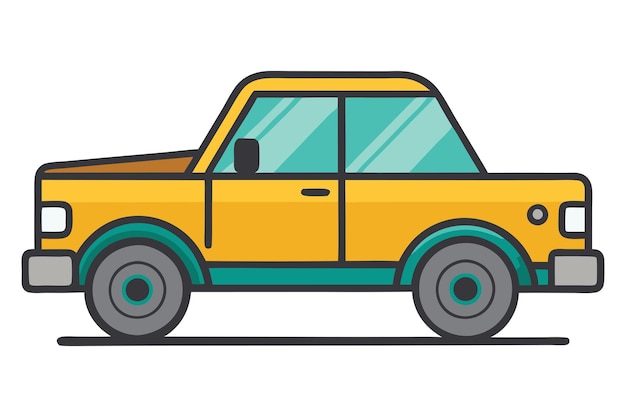 Ilustración vectorial de la vista lateral de la camioneta