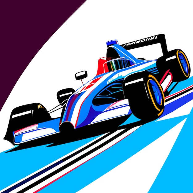 Ilustración vectorial de vista lateral de la fórmula de indy car