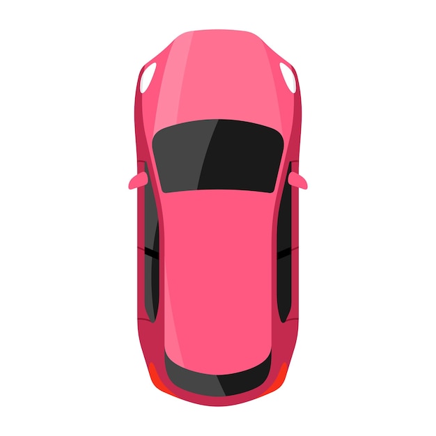 Ilustración vectorial de la vista superior del coche rosa Ilustración del coche sedán