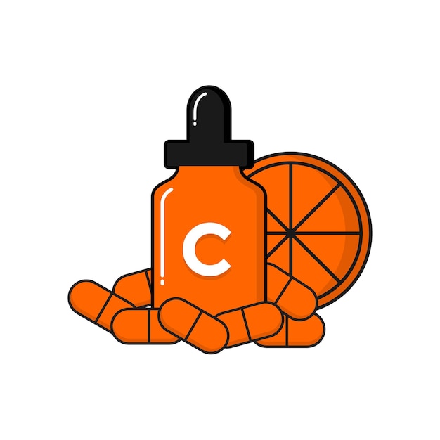 Vector ilustración vectorial de la vitamina c