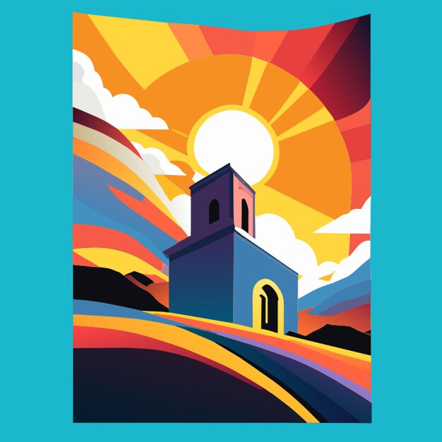 Vector ilustración vectorial del volante de la iglesia