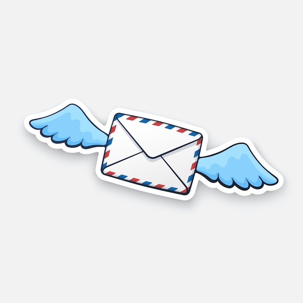 Vector ilustración vectorial volar sobre de correo cerrado con alas no leer el mensaje entrante