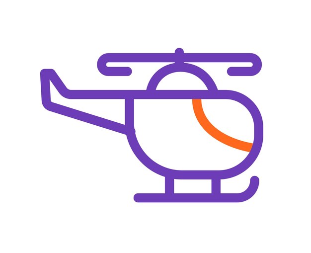 Ilustración vectorial de vuelo de helicóptero