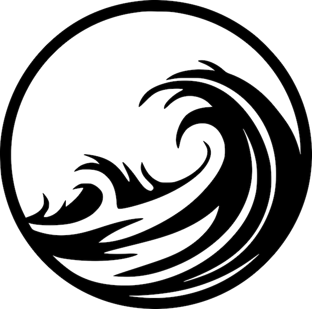 Ilustración vectorial de Waves Minimalist y Flat Logo