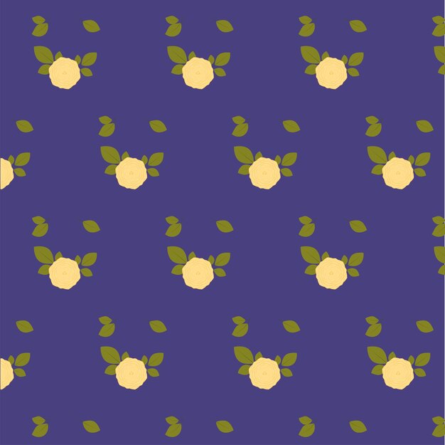 Vector ilustración vectorial web patrón sin costuras floral de moda en colores púrpura y amarillo
