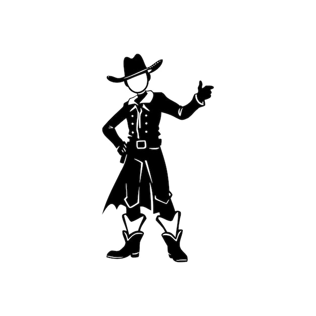 Ilustración vectorial de Western Cartoon Cowboy para la marca y el diseño