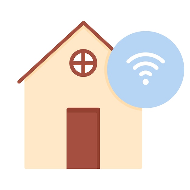 Ilustración vectorial de Wi-Fi en la casa