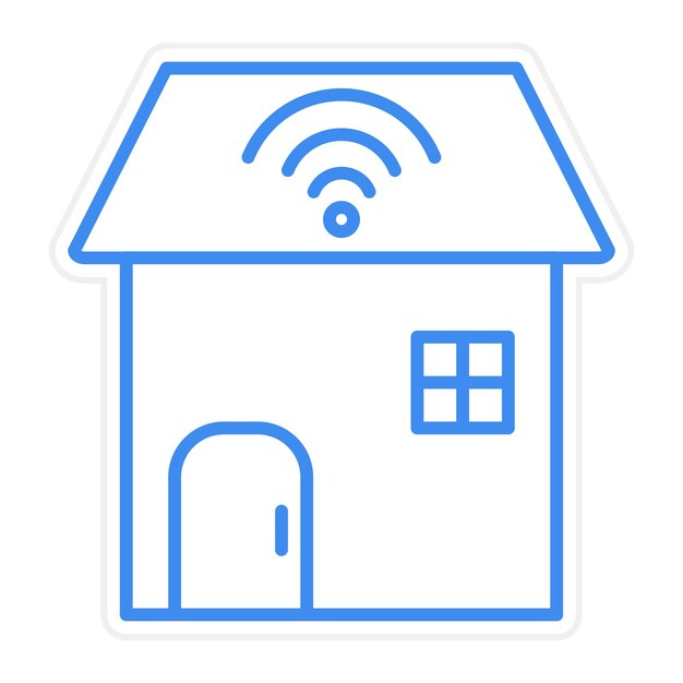 Ilustración vectorial de Wi-Fi en la casa