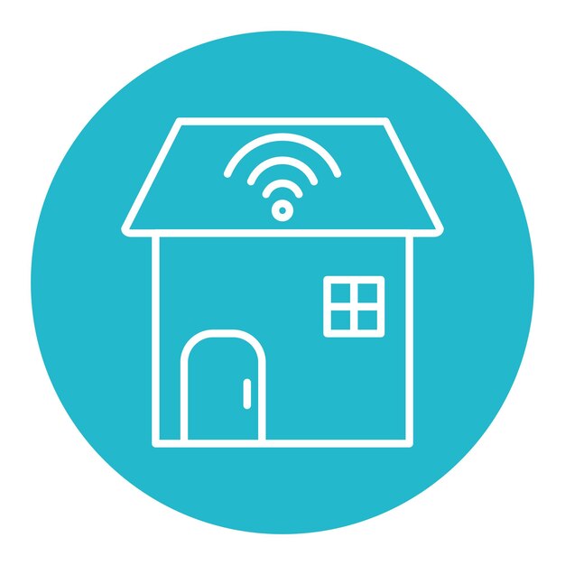 Ilustración vectorial de Wi-Fi en la casa