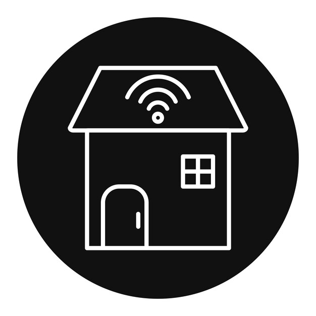 Ilustración vectorial de Wi-Fi en la casa