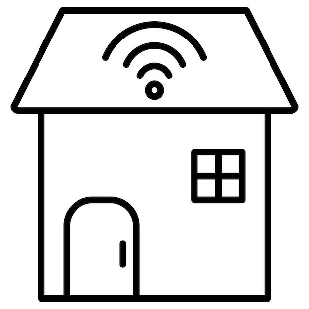 Ilustración vectorial de Wi-Fi en la casa