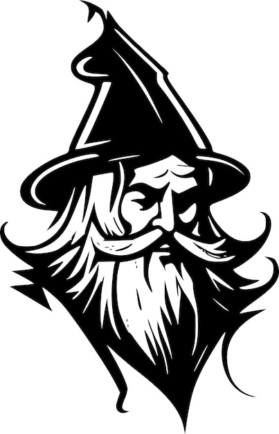 Ilustración vectorial de Wizard Minimalist y Flat Logo