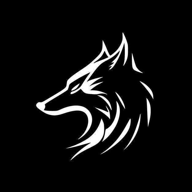 Vector ilustración vectorial de wolf minimalist y flat logo