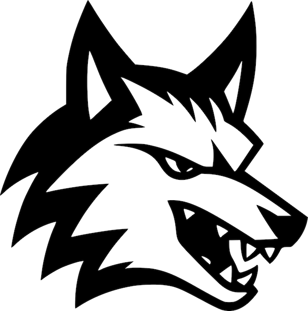 Vector ilustración vectorial de wolf minimalist y flat logo