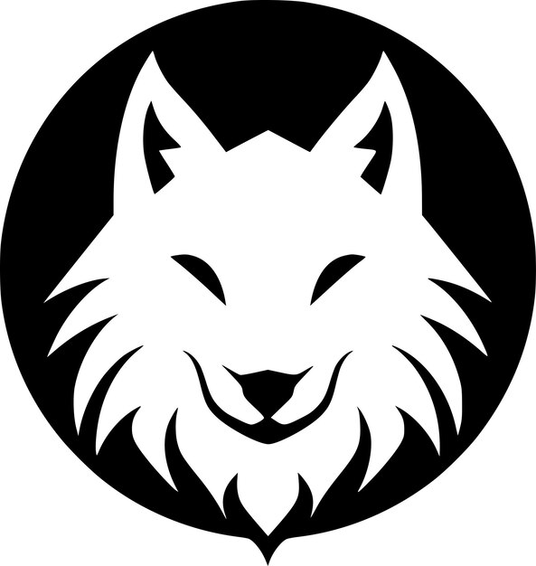 Vector ilustración vectorial de wolf minimalist y flat logo