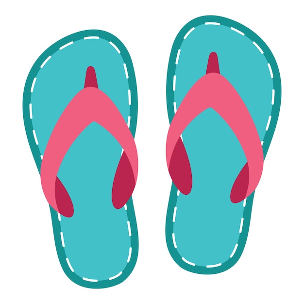 Ilustración vectorial de zapatillas de playa de verano