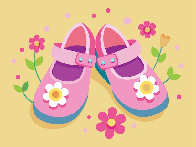 Ilustración vectorial de zapatos para bebés