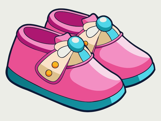 Vector ilustración vectorial de zapatos para bebés