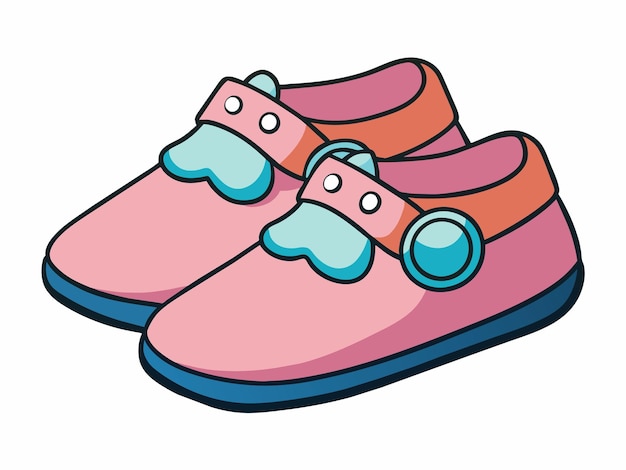 Ilustración vectorial de zapatos para bebés