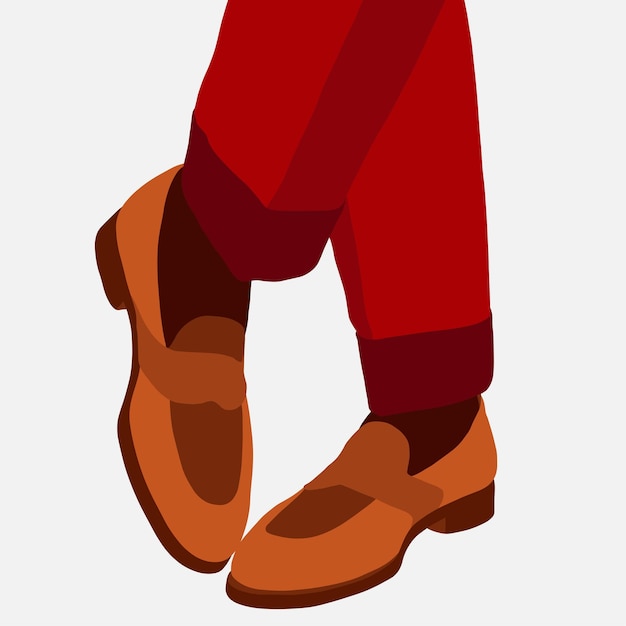 Vector ilustración vectorial de zapatos formales masculinos