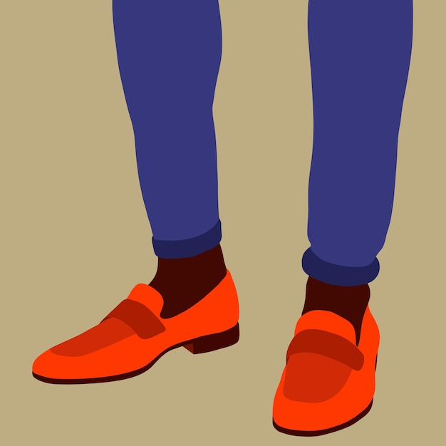 Ilustración vectorial de zapatos formales masculinos