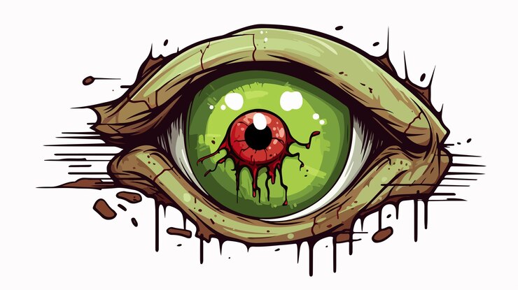 Ilustración vectorial de Zombie Eyeshot Vector de dibujos animados