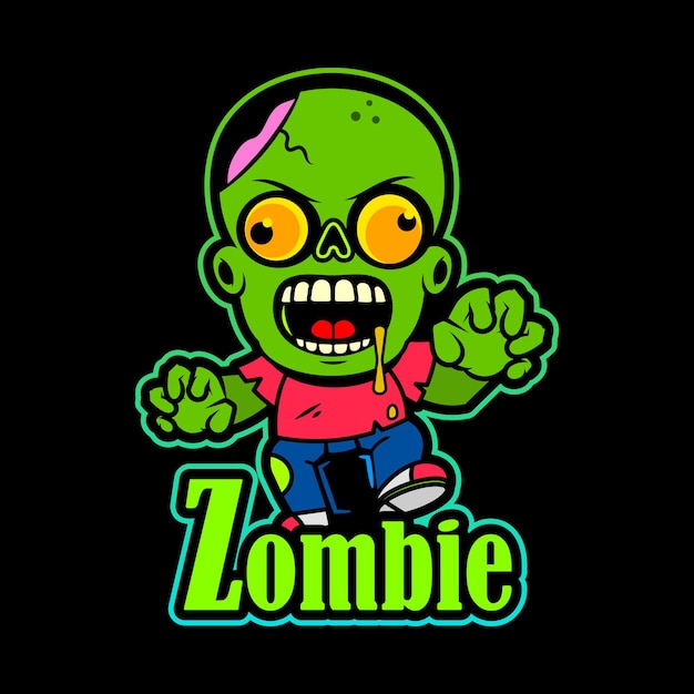 Ilustración vectorial de zombies de halloween Zombies verdes Listos para la fiesta 31 de octubre Halloween