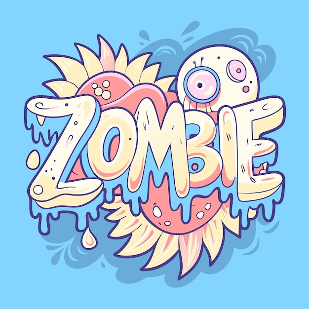 Una ilustración vectorial de zombies de Halloween