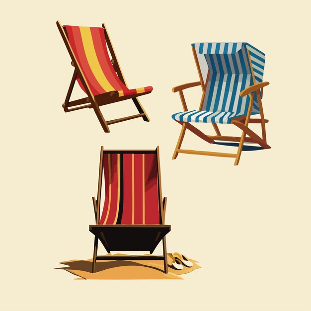 Vector ilustración vectorializada de la silla de playa