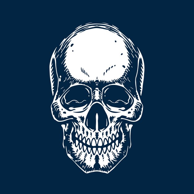 Ilustración Vectorización dibujo a mano Cráneo vintage