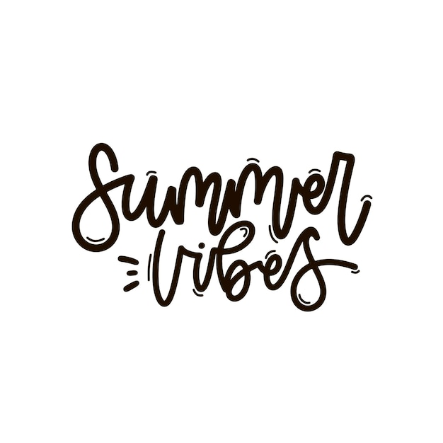 Ilustración vectorizada dibujada a mano Frases de letras Verano tropical Idea para postales Cita inspiradora