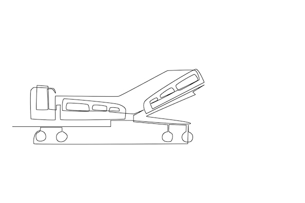 Una ilustración de vehículos de equipos médicos. concepto de línea simple para un dibujo de línea del hospital.