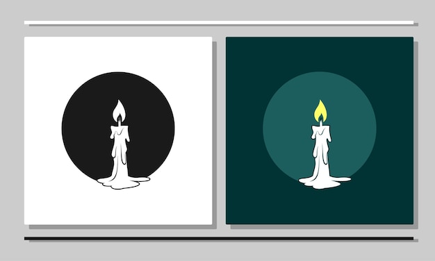 Ilustración de una vela encendida en la oscuridad