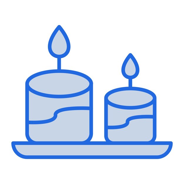 Ilustración de las velas en tono azul