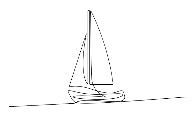 Ilustración de un velero minimalista