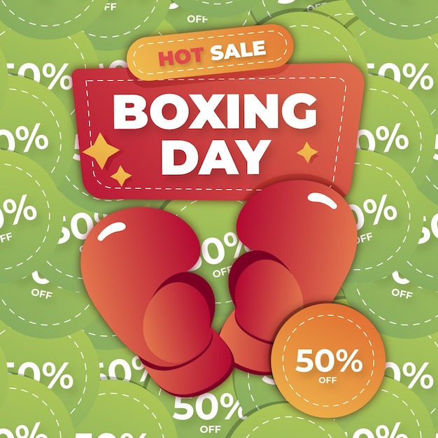 Vector ilustración de venta de día de boxeo degradado