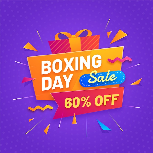 Ilustración de venta de día de boxeo degradado