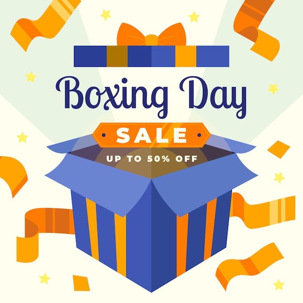 Ilustración de venta de día de boxeo plana