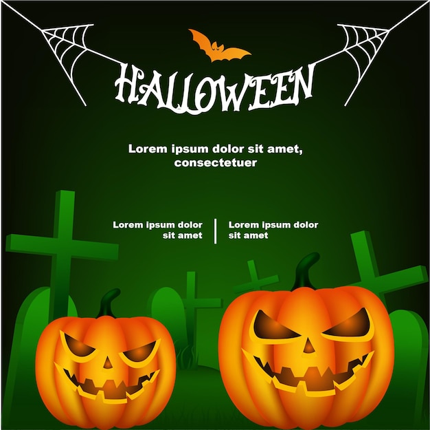 Ilustración de venta de Halloween. Banner de promoción de venta de halloween con oferta de descuento para ocasiones especiales