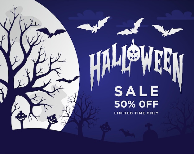 Ilustración de venta de halloween degradado vector gratis