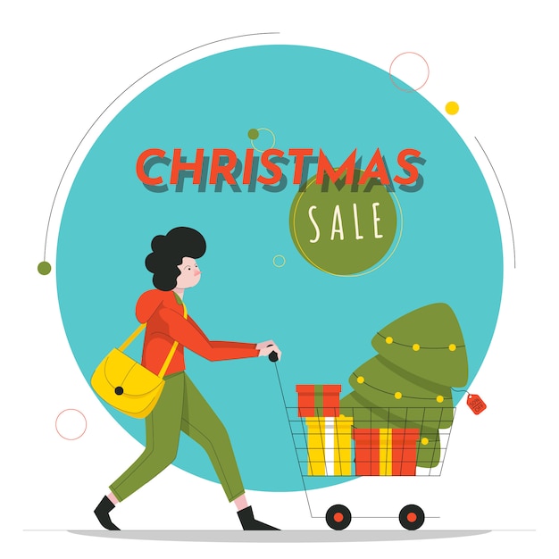 Vector ilustración de venta de navidad